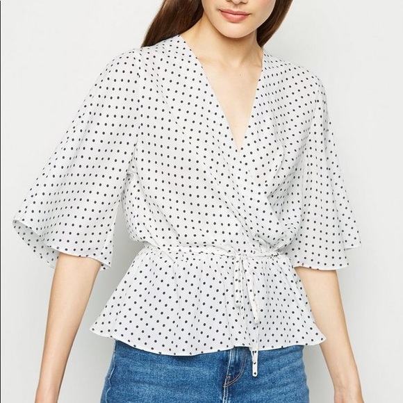 polka dot top new look